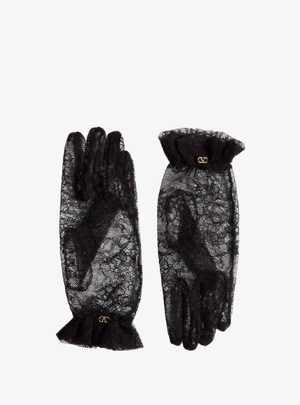 Valentino Garavani Lace Gloves Nero Oro
