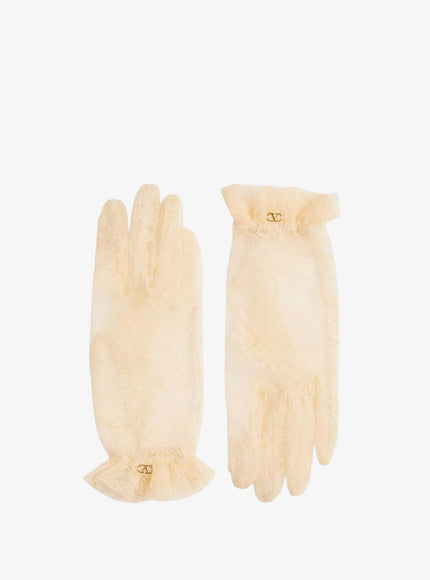 Valentino Garavani Lace Gloves Blush Grey Oro