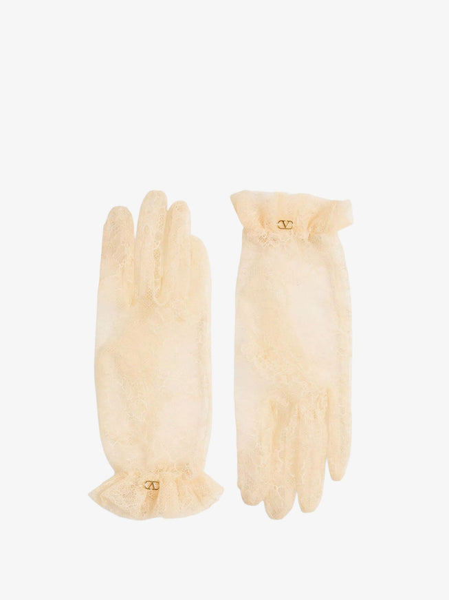 Valentino Garavani Lace Gloves Blush Grey Oro