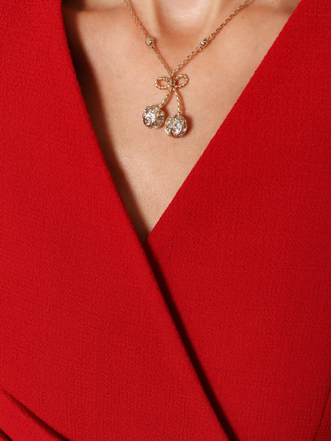 Valentino Garavani Cherrifyc Metal Necklace With Swarovski Crystals