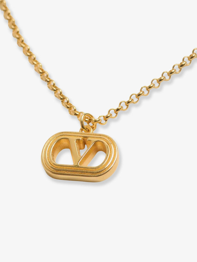 Valentino Garavani Ovalette Metal Necklace With Golden Finish