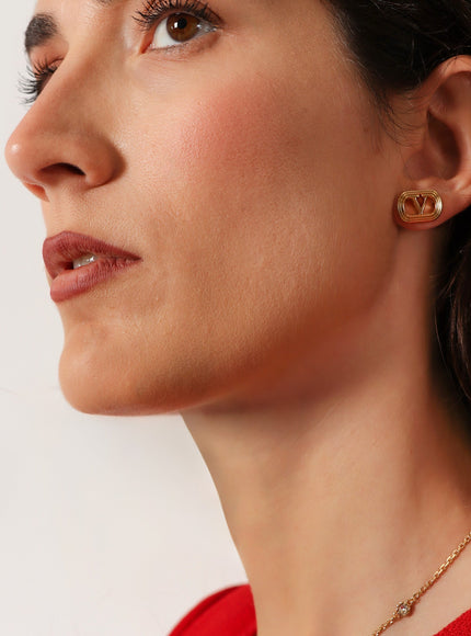 Valentino Garavani Ovalette Metal Earrings