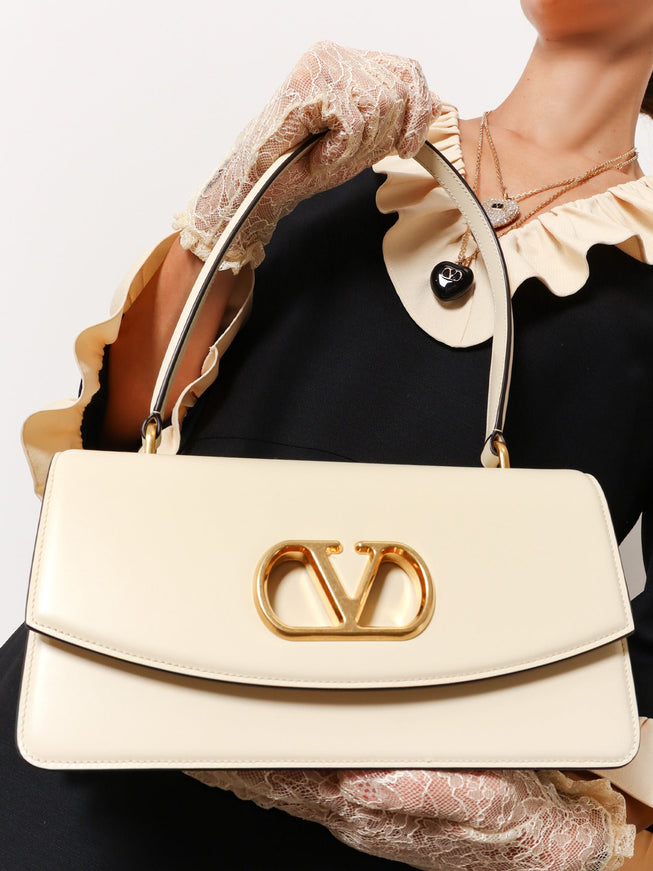 Valentino Garavani Leather Vlogo Shoulder Bag