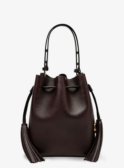 Valentino Garavani So Seau Leather Bucket Bag Uni Dark Coffee