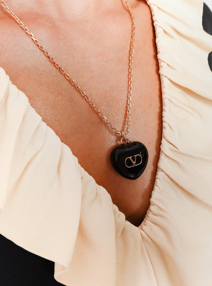 Valentino Garavani Coeur Royal Metal And Enamel Necklace