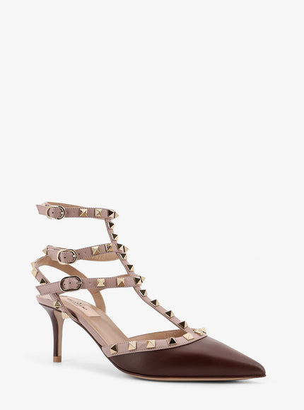 Valentino Garavani Rockstud Valentino Garavani Leather Décolleté Slingback