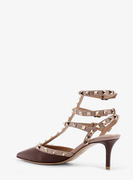Valentino Garavani Rockstud Valentino Garavani Leather Décolleté Slingback