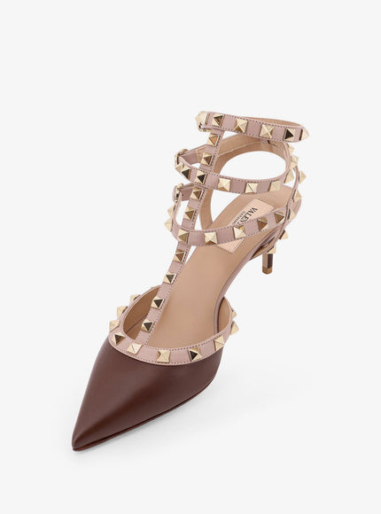 Valentino Garavani Rockstud Valentino Garavani Leather Décolleté Slingback