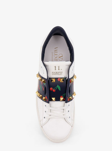 Valentino Garavani Rockstud Untitled Leather Low-Top Sneakers