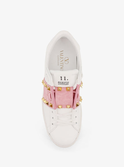 Valentino Garavani Rockstud Untitled Leather Low-Top Sneakers