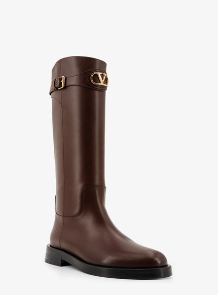 Valentino Garavani Vlogo Signature Leather Boots