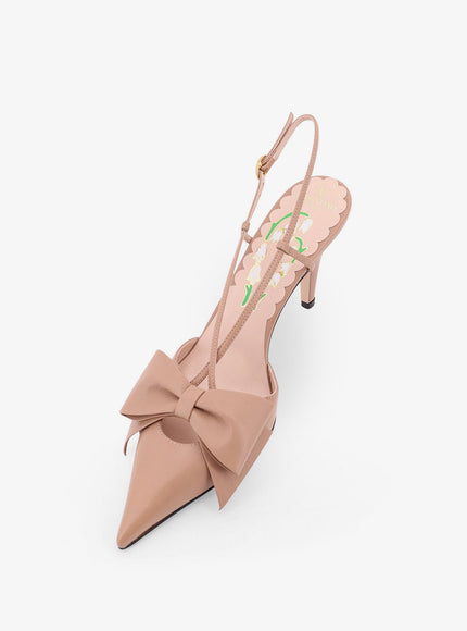 Valentino Garavani Bowow Leather Decolleté Slingback