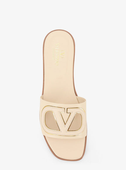 Valentino Garavani Vlogo Cut-Out Leather Slides