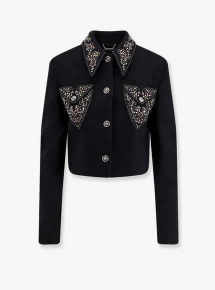 Versace Informal Light Weight Wool Crepe Blazer Black