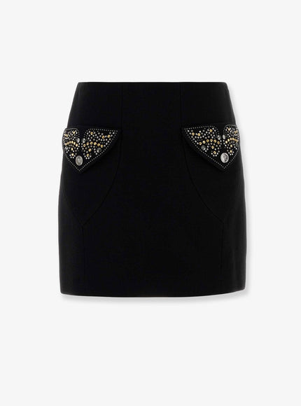 Versace Virgin Wool Mini Skirt Black