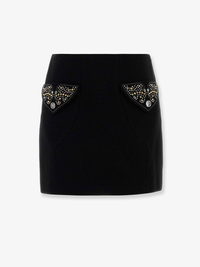 Versace Virgin Wool Mini Skirt Black