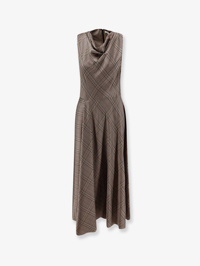 Vince. Tartan Long Dress Marrone