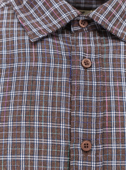 Woodbird Wbbuzo Chuck Cotton Blend Shirt With Check Print