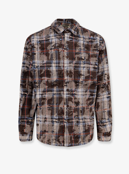 Woodbird Wbjong Ripped Shirt With Destroyed Effect Marrone