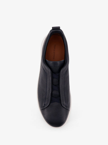 Zegna Triple Stitch Leather Sneakers