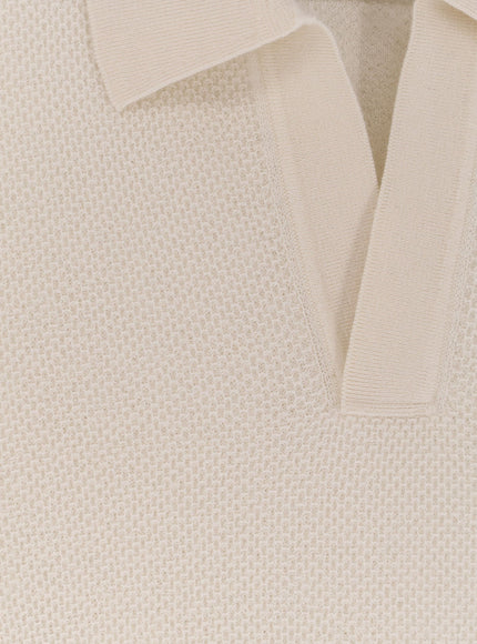 Zegna Jacquard Cashmere Polo Sweater