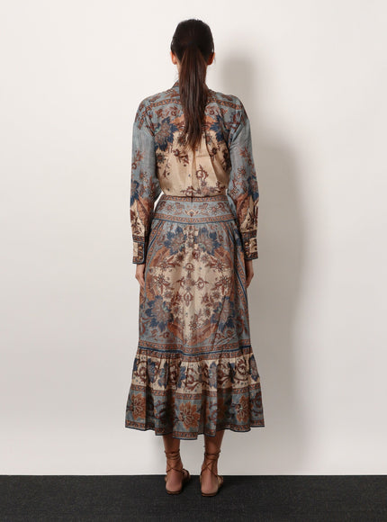 Zimmermann Ascension Tiered Midi Skirt