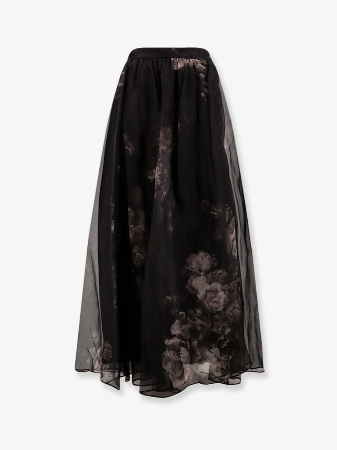 Zimmermann Hypnotic Maxi Skirt Silk Long Skirt Ghost Floral