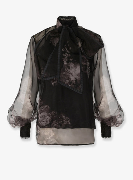 Zimmermann Hypnotic Pussybow Blouse Silk Shirt Ghost Floral