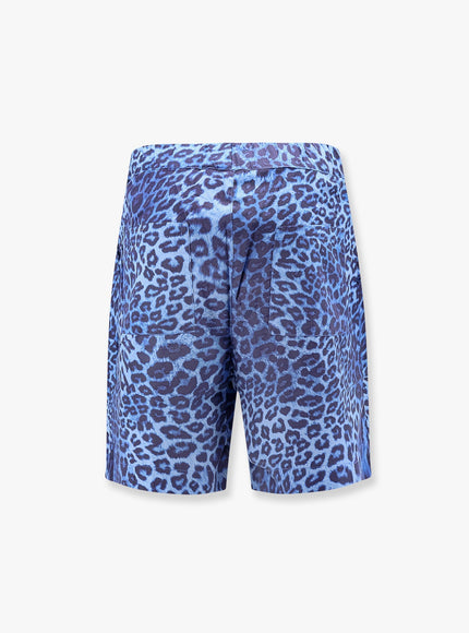 A Paper Kid Cotton Bermuda Shorts With Animalier Print