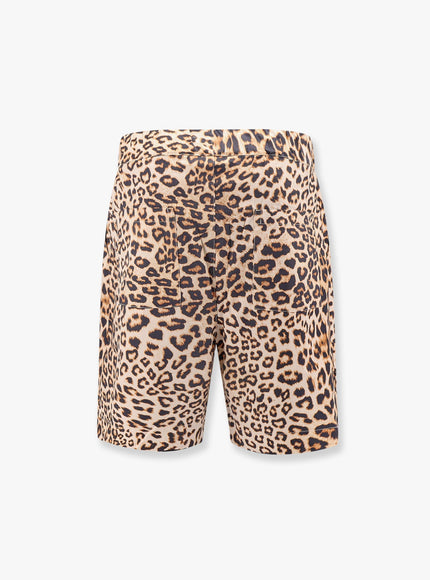 A Paper Kid Cotton Bermuda Shorts With Animalier Print