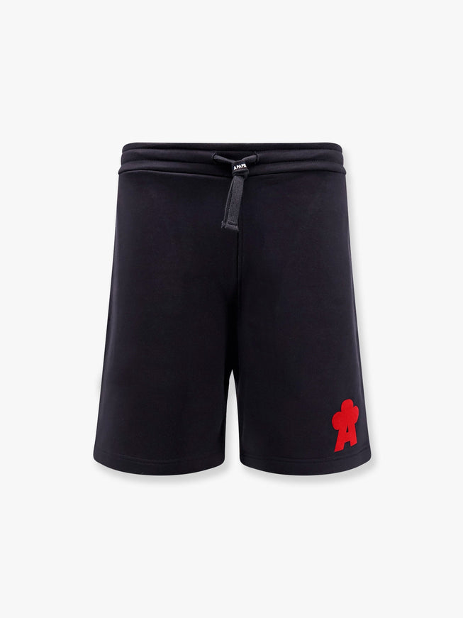 A Paper Kid Cotton Jogging Bermuda Shorts With Logo Detail Nero