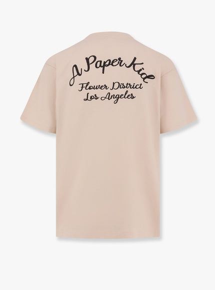 A Paper Kid Cotton T-Shirt With Logo Embroidery