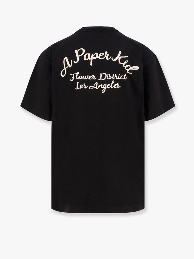A Paper Kid Cotton T-Shirt With Logo Embroidery