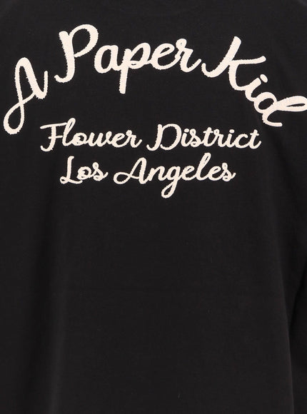 A Paper Kid Cotton T-Shirt With Logo Embroidery