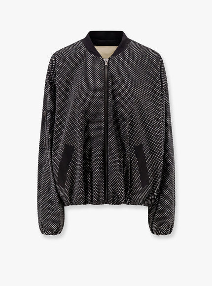 A Paper Kid Modal Jacket With All-Over Rhinestones Nero