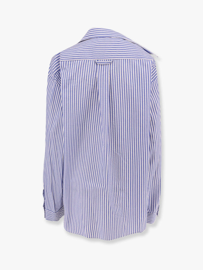 A Paper Kid Cotton Shirt With Striped Motif