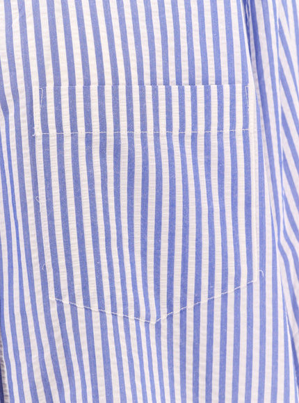 A Paper Kid Cotton Shirt With Striped Motif