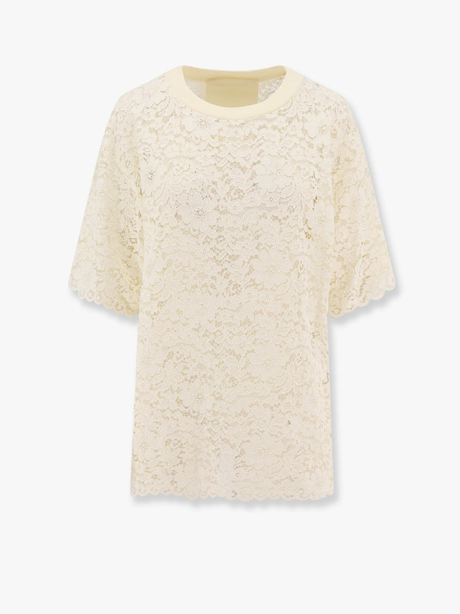 A Paper Kid Lace Top Bianco