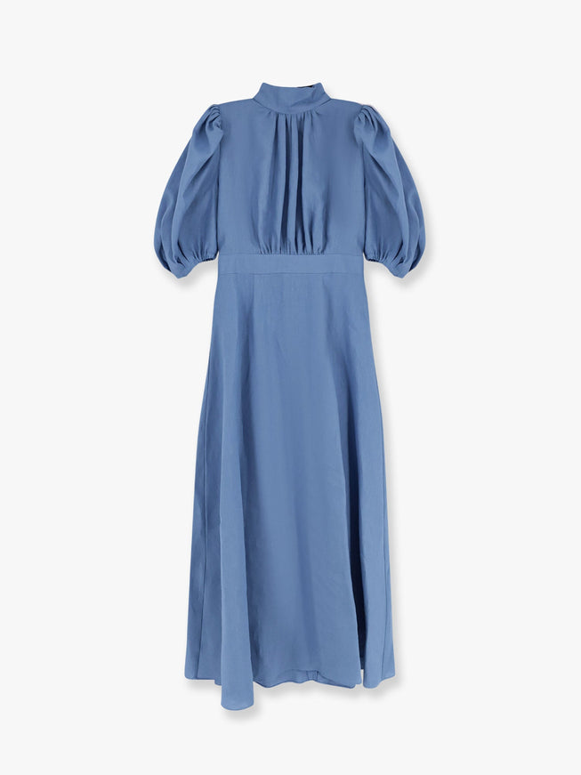 Actualee Linen Long Dress Azzurro