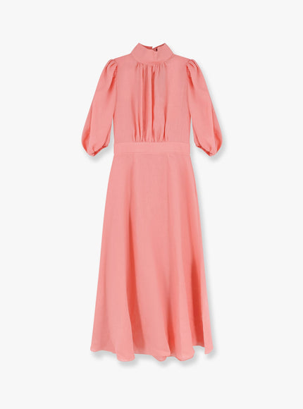 Actualee Linen Long Dress Salmone