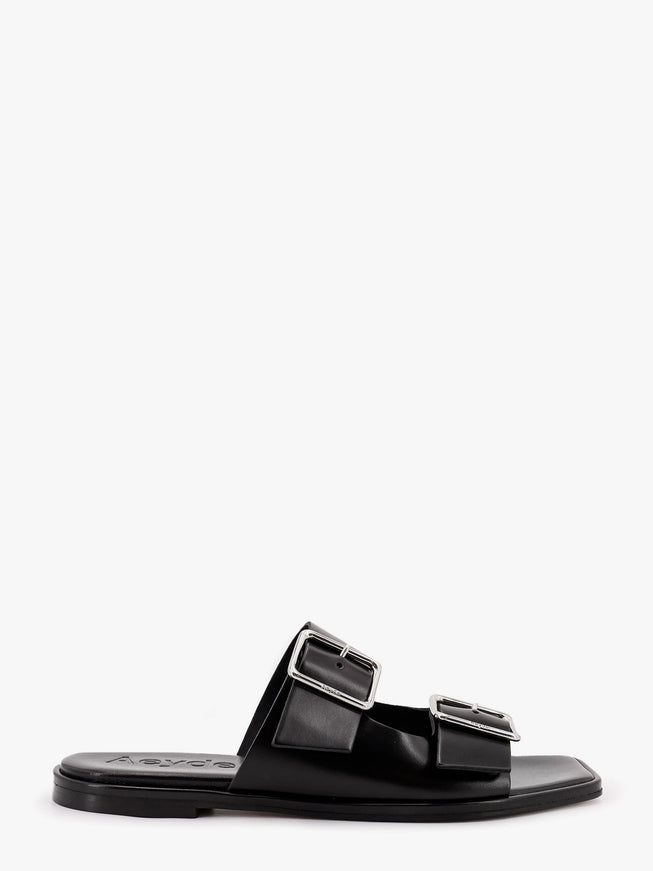 Aeyde Tonya Leather Sandals With Double Strap Marrone