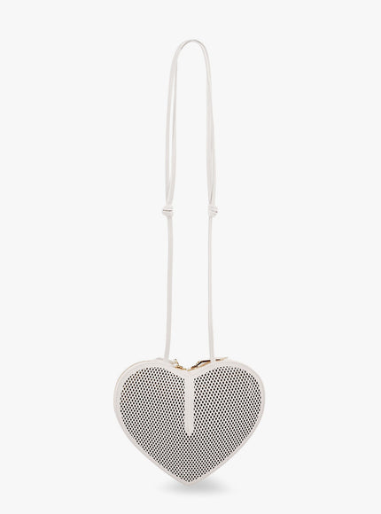Alaia Le Coeur Shoulder Bag In Leather With Fishnet Motif