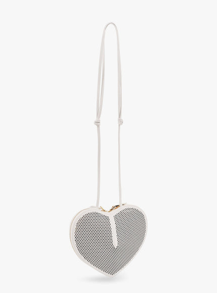 Alaia Le Coeur Shoulder Bag In Leather With Fishnet Motif