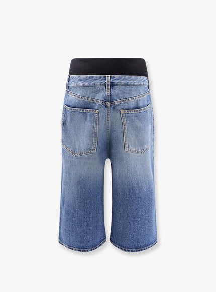 Alaia Denim Bermuda Shorts With Ribbed Band