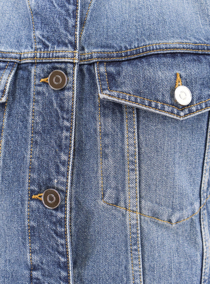 Alaia Stone Washed Denim Sleeveless Jacket