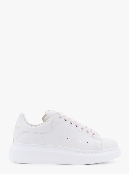 Alexander Mcqueen Larry Leather Sneakers With Logo Detail On The Back Bianco