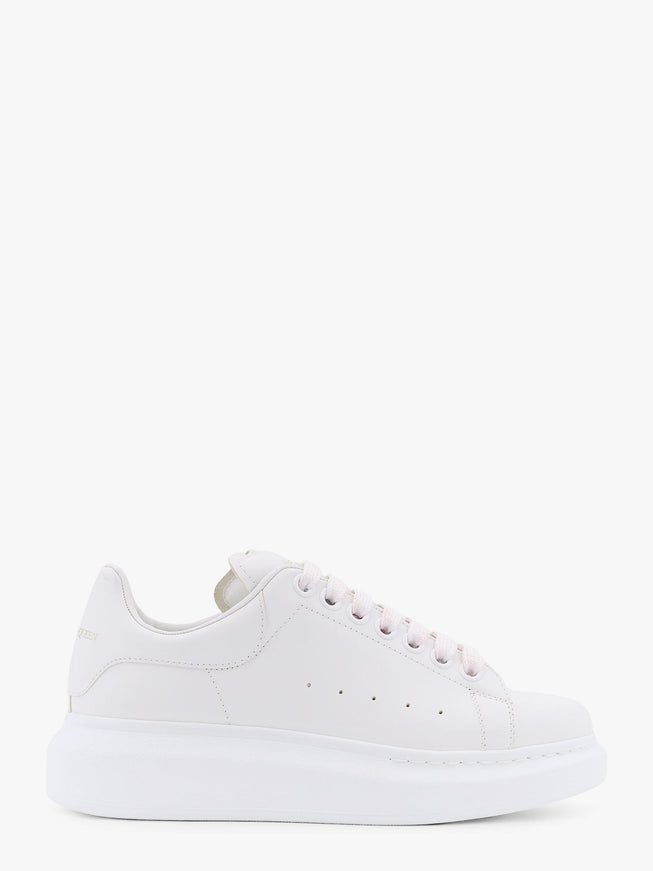 Alexander Mcqueen Larry Leather Sneakers With Logo Detail On The Back Bianco