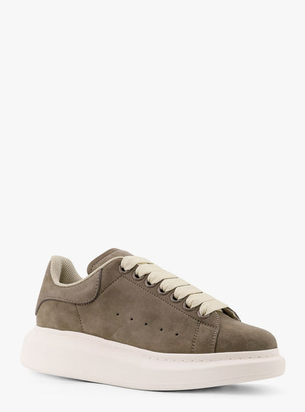Alexander Mcqueen Oversized Suede Sneakers With Engraved Logo On The Front
