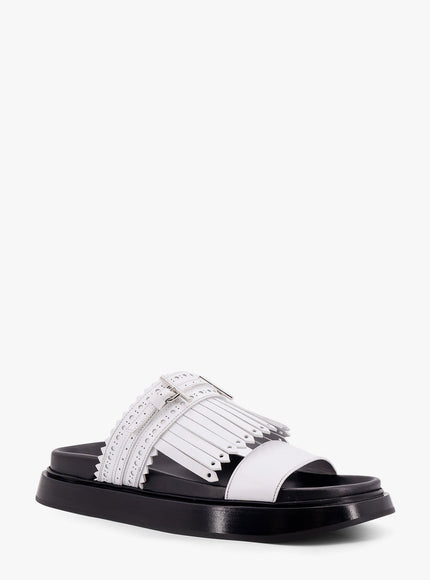 Alexander Mcqueen Leather Sandals With Leather Fringe