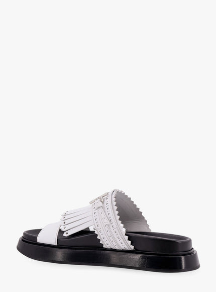 Alexander Mcqueen Leather Sandals With Leather Fringe